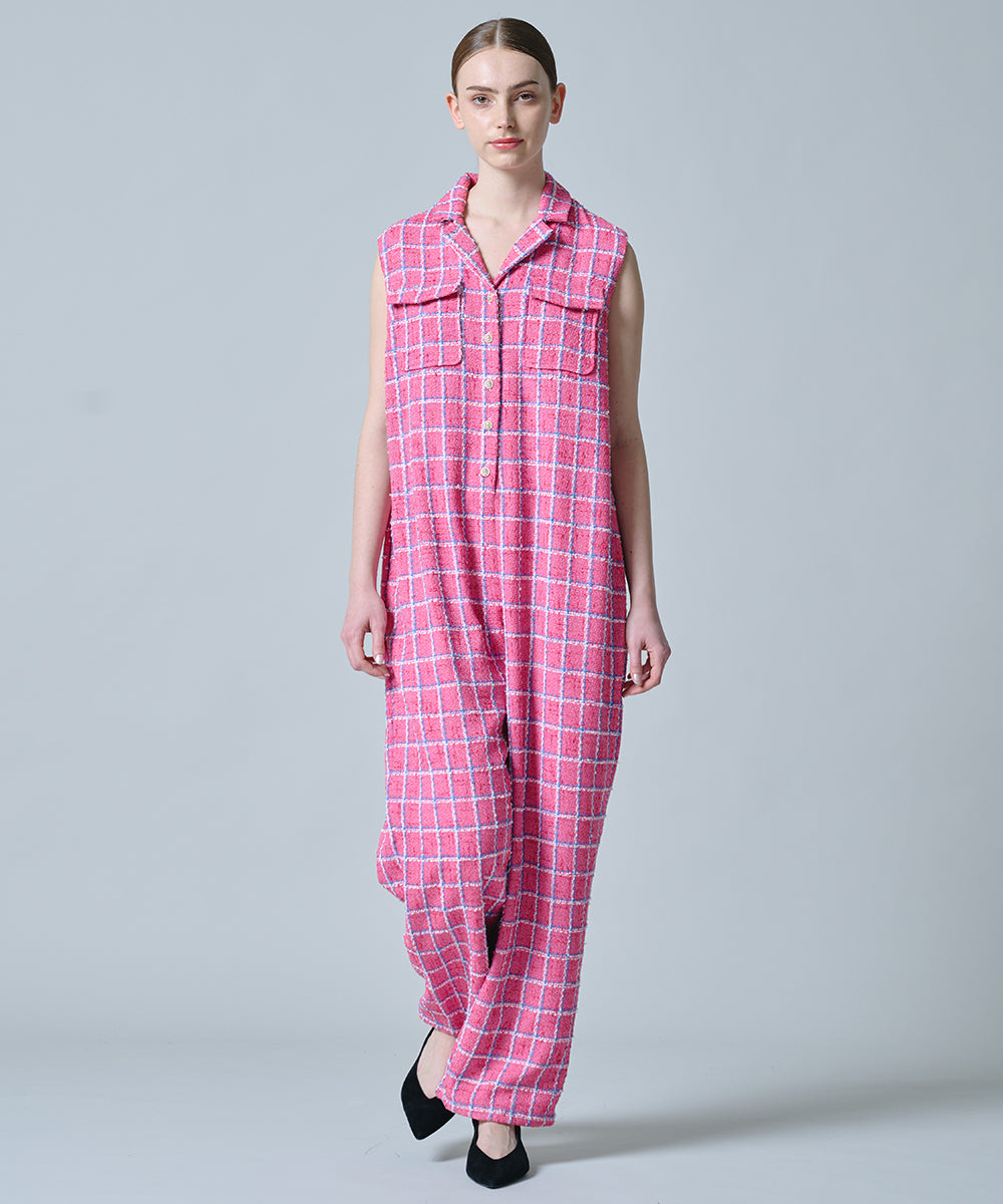 DSC / 썸머 체크 트위드 올인원