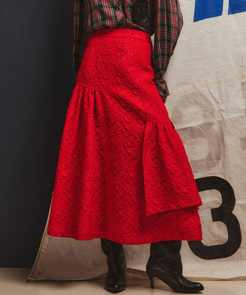 DSC / 자카드 주름스커트(OUTLET)