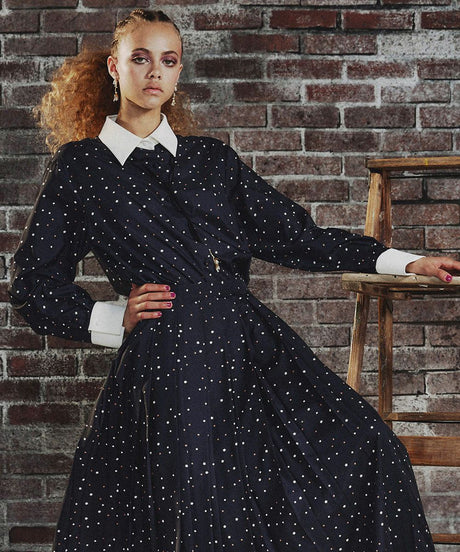 DSC / 폴리에스테르 새틴 별무늬셔츠(OUTLET)