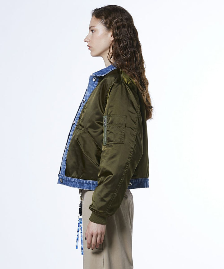 DSC / 나일론 새틴 × 13oz 데님 MA-1 자켓