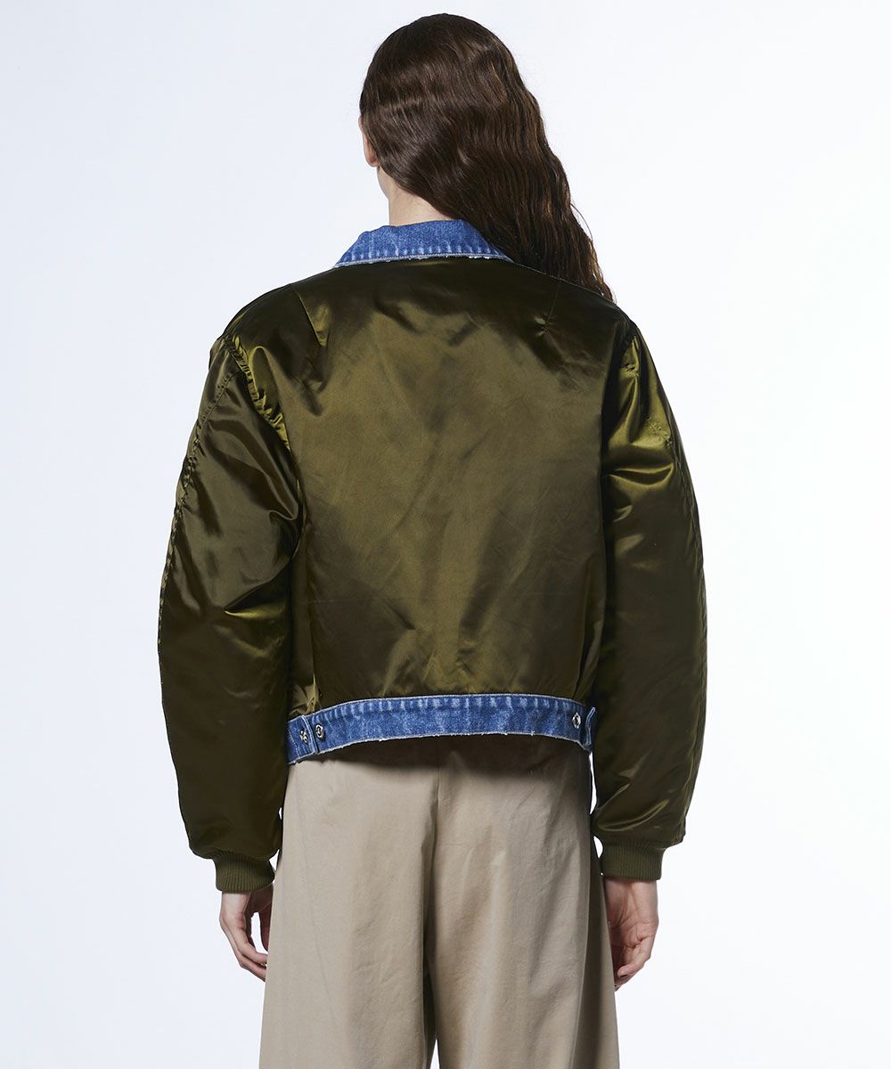 DSC / 나일론 새틴 × 13oz 데님 MA-1 자켓