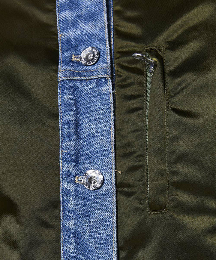 DSC / 나일론 새틴 × 13oz 데님 MA-1 자켓