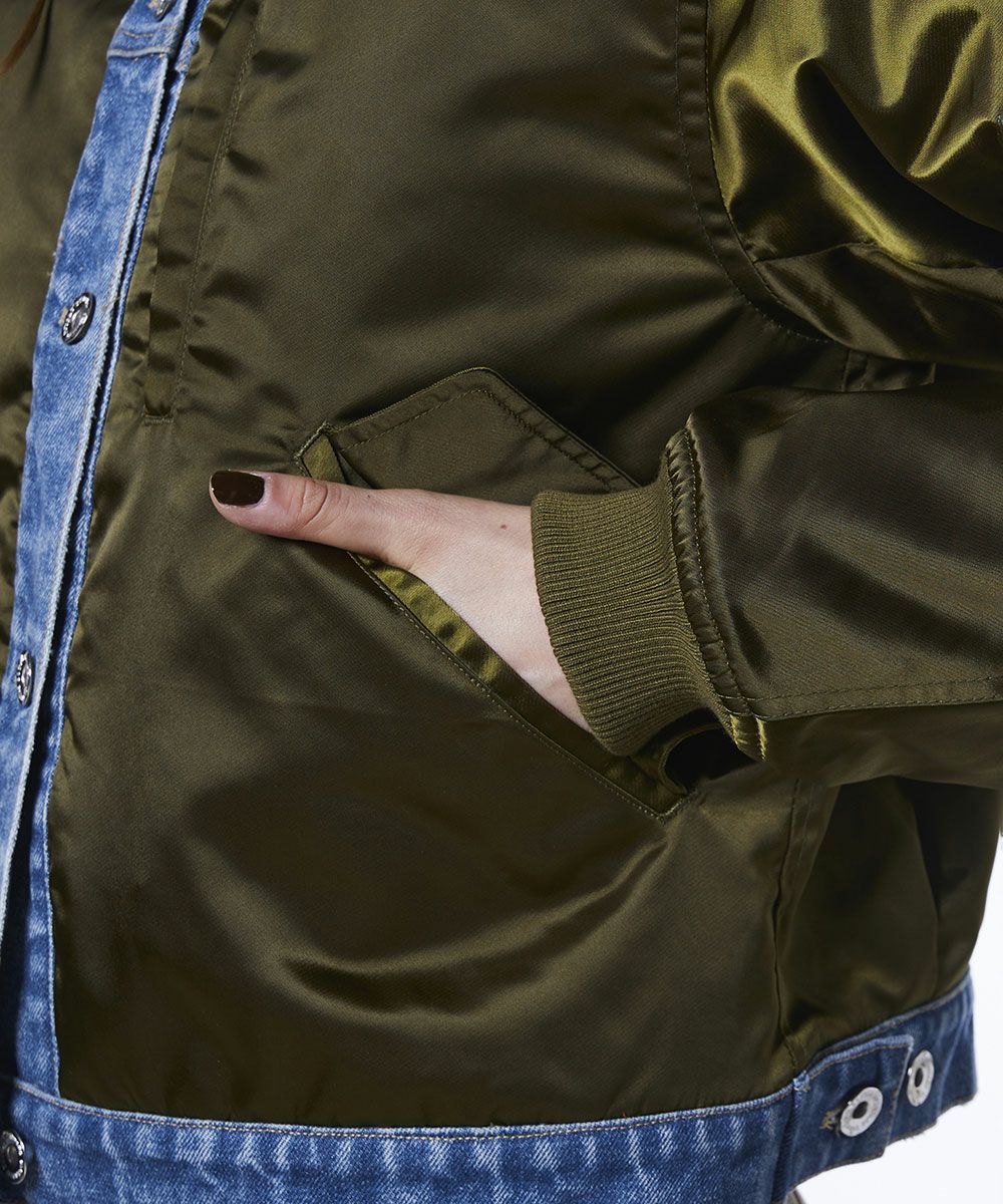 DSC / 나일론 새틴 × 13oz 데님 MA-1 자켓