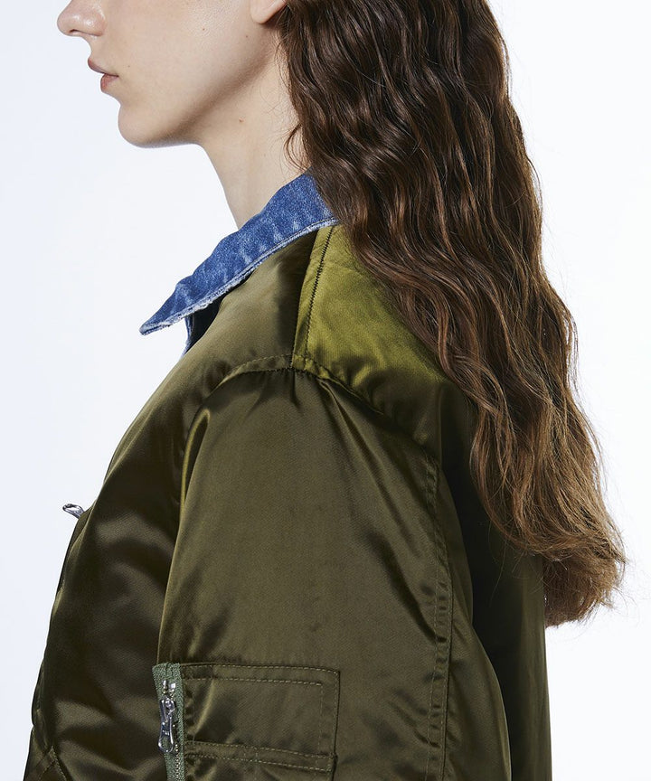 DSC / 나일론 새틴 × 13oz 데님 MA-1 자켓