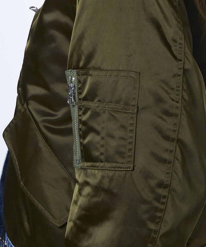 DSC / 나일론 새틴 × 13oz 데님 MA-1 자켓