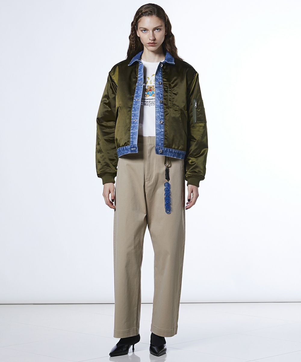 DSC / 나일론 새틴 × 13oz 데님 MA-1 자켓