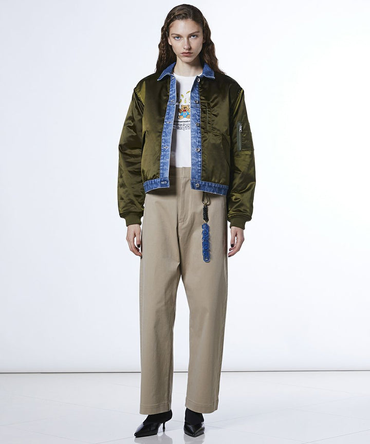 DSC / 나일론 새틴 × 13oz 데님 MA-1 자켓