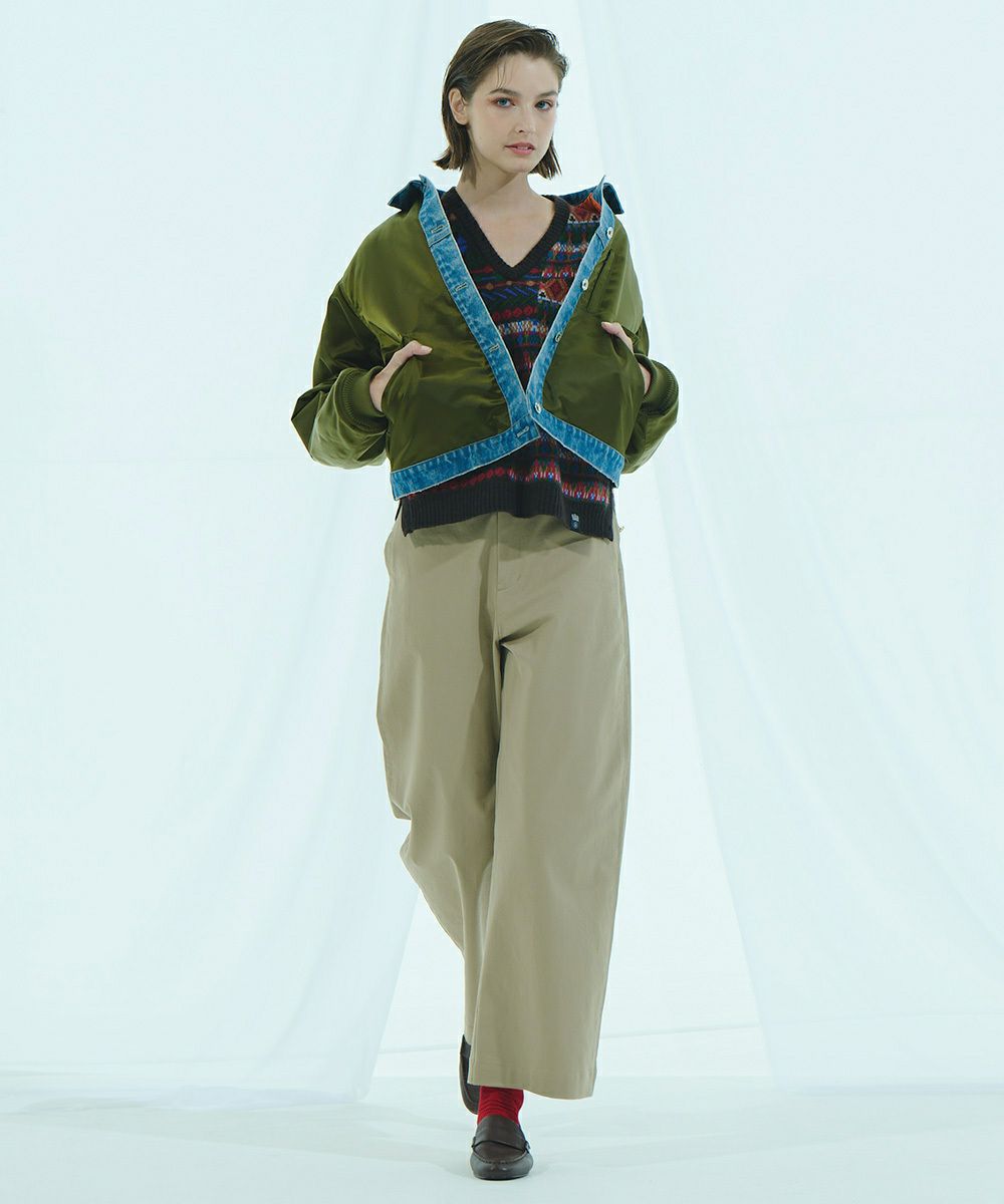 DSC / 나일론 새틴 × 13oz 데님 MA-1 자켓