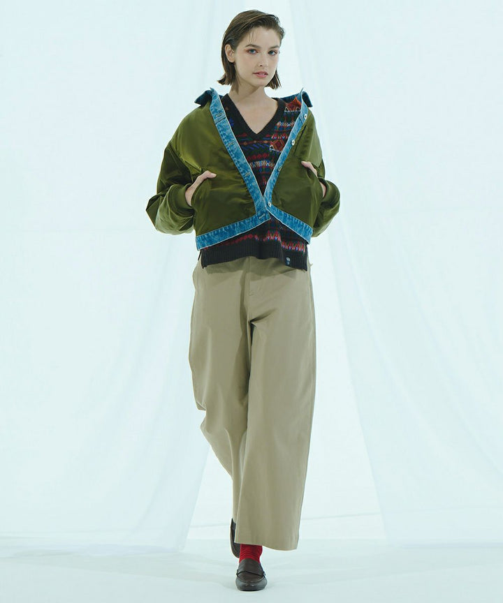 DSC / 나일론 새틴 × 13oz 데님 MA-1 자켓