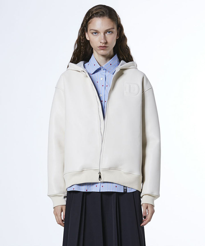 DSC / 가죽 골판지 후드자켓