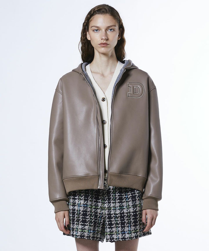 DSC / 가죽 골판지 후드자켓