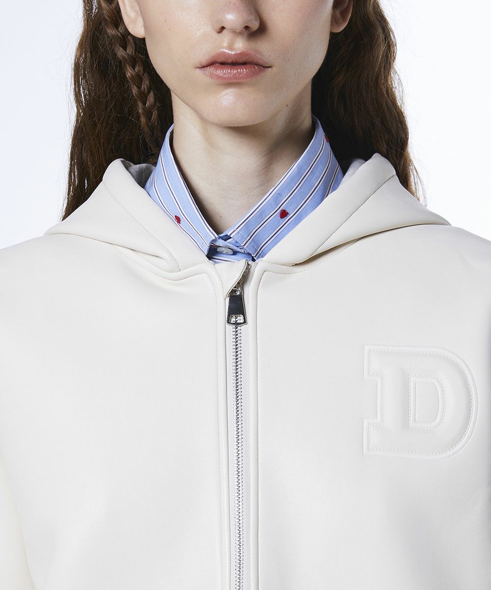 DSC / 가죽 골판지 후드자켓