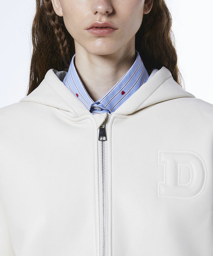 DSC / 가죽 골판지 후드자켓