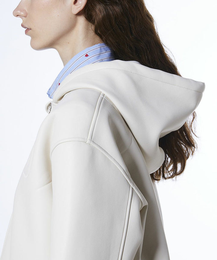 DSC / 가죽 골판지 후드자켓