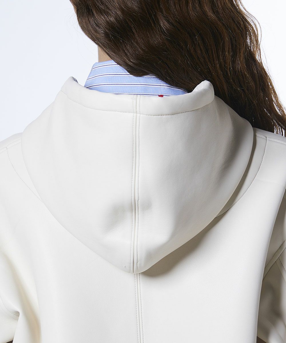 DSC / 가죽 골판지 후드자켓