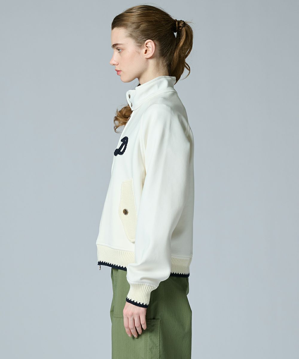 DSC / D로고 로프자수 골판지 니트 블루종