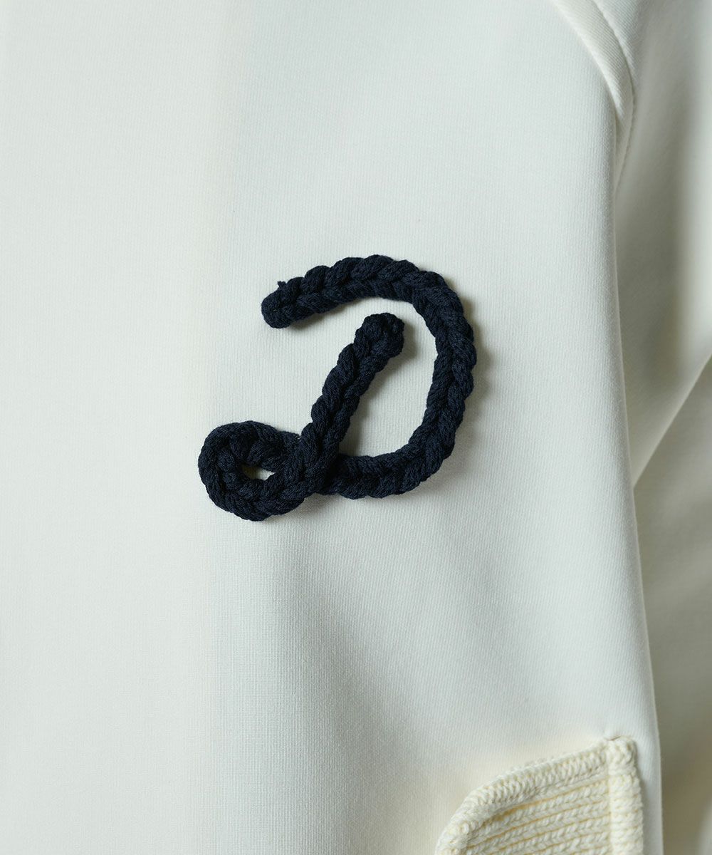 DSC / D로고 로프자수 골판지 니트 블루종