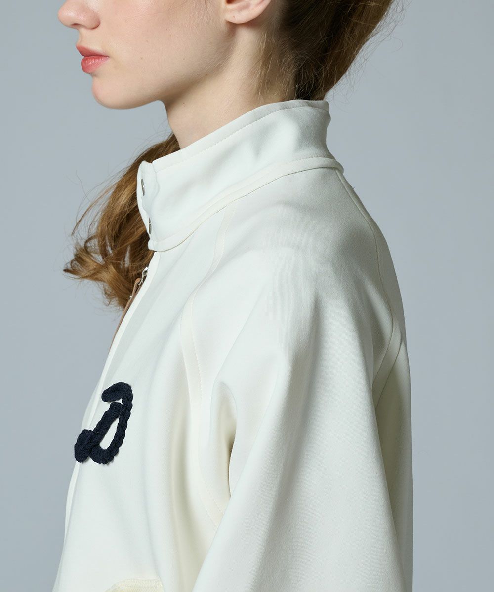 DSC / D로고 로프자수 골판지 니트 블루종