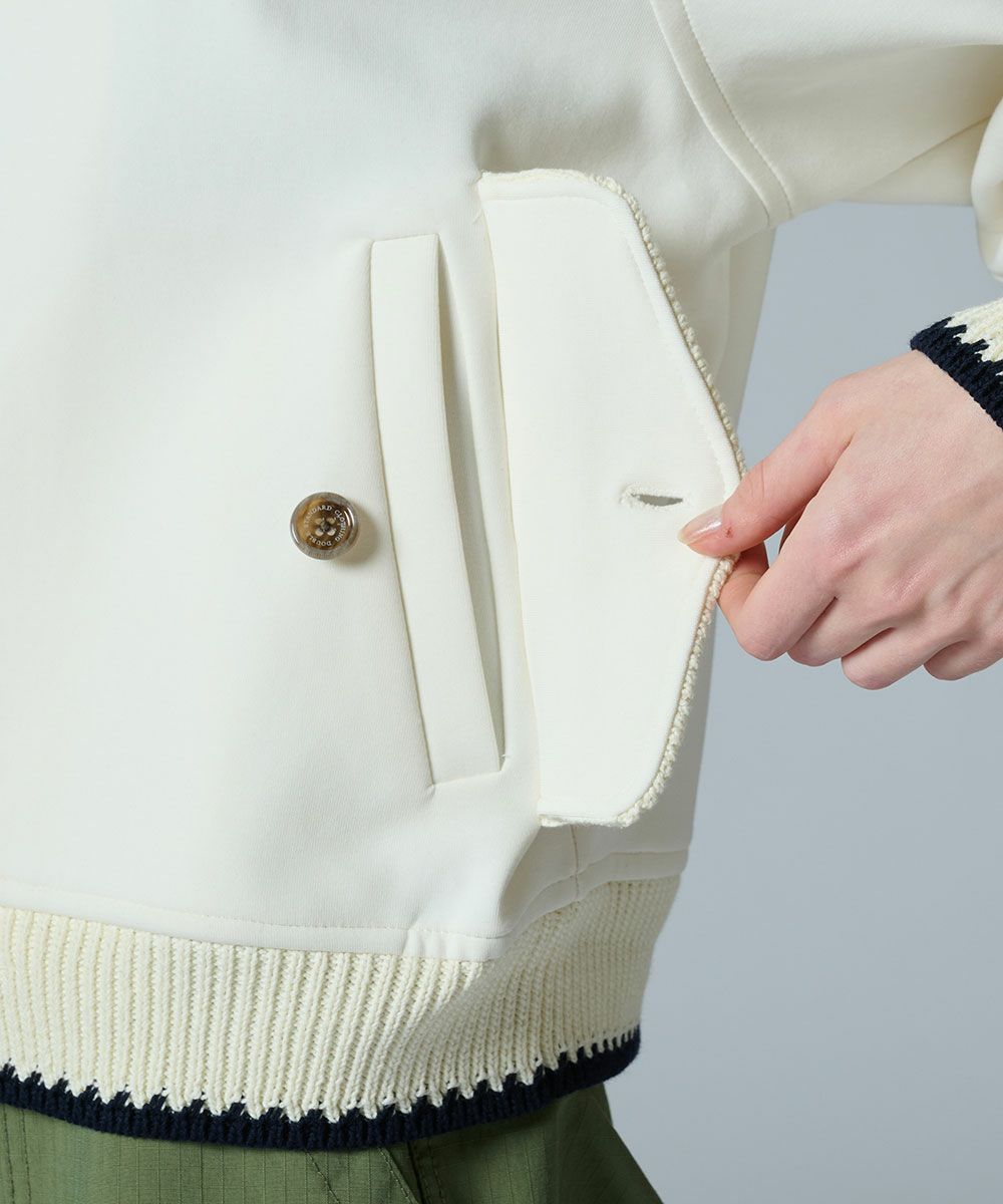 DSC / D로고 로프자수 골판지 니트 블루종