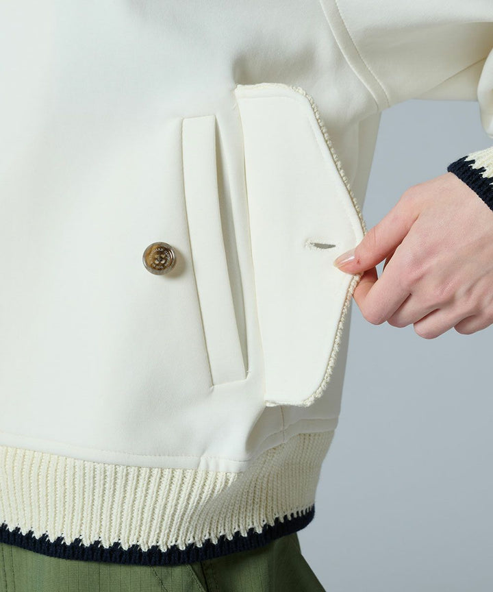 DSC / D로고 로프자수 골판지 니트 블루종