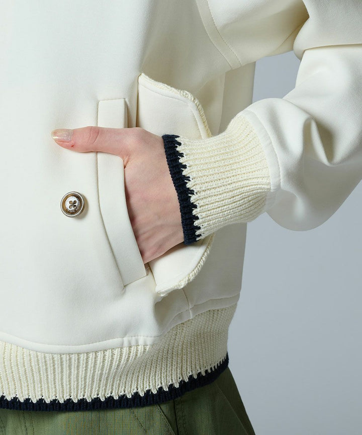 DSC / D로고 로프자수 골판지 니트 블루종