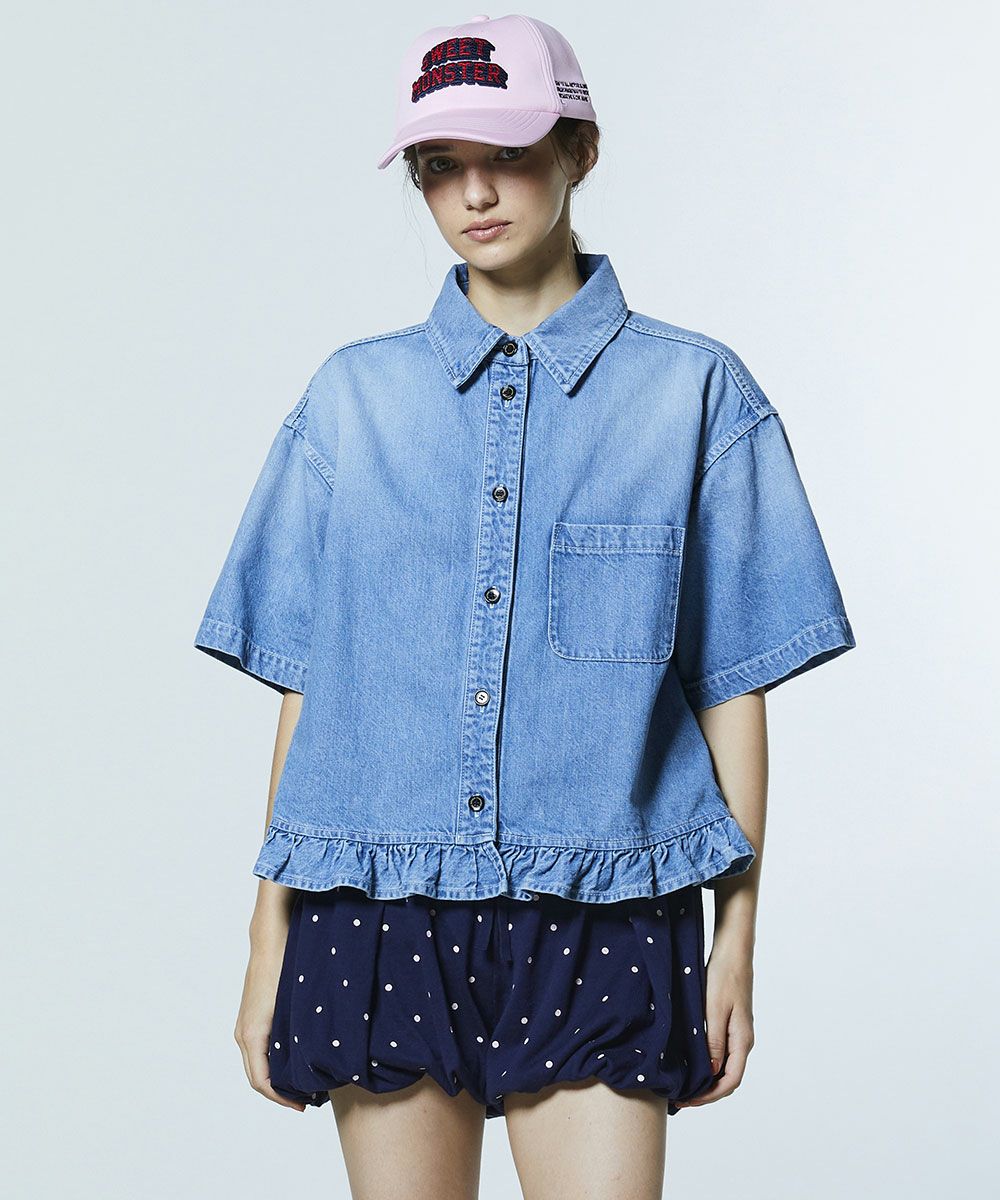 DSC / 코튼 데님 프릴 자켓