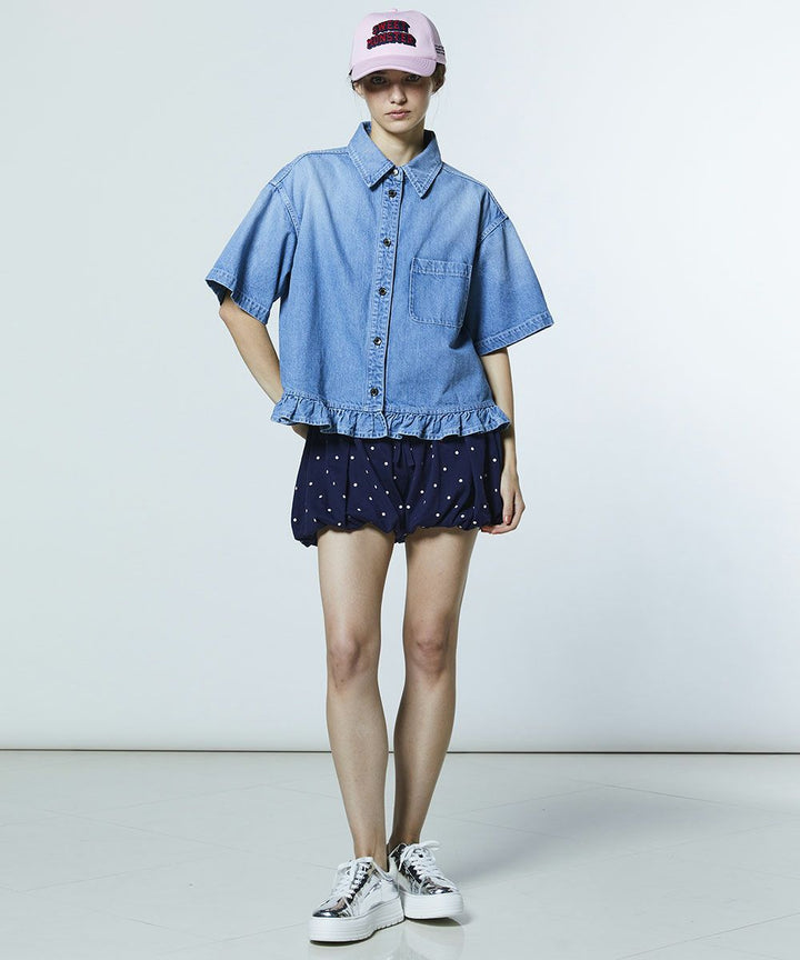 DSC / 코튼 데님 프릴 자켓