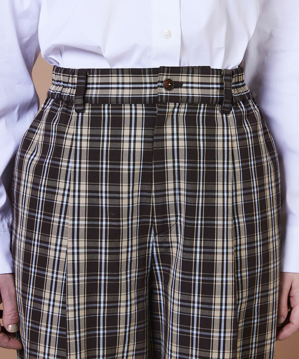 DSC / 하이카운트 코튼체크 와이드팬츠(OUTLET)