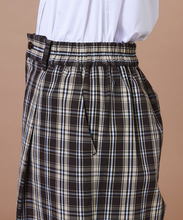 DSC / 하이카운트 코튼체크 와이드팬츠(OUTLET)