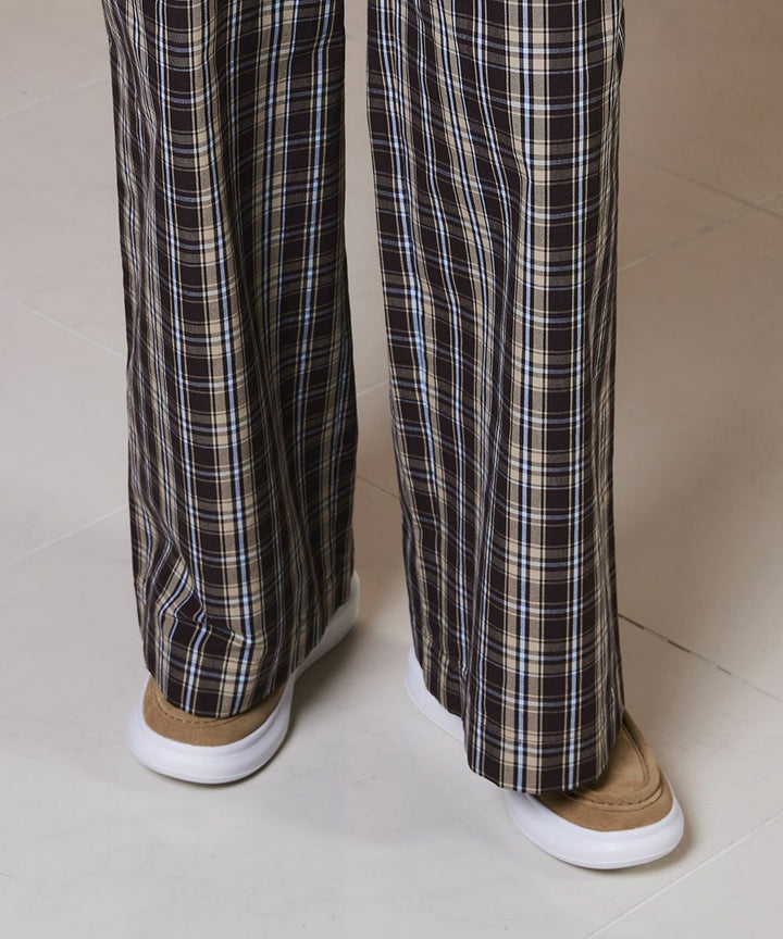 DSC / 하이카운트 코튼체크 와이드팬츠(OUTLET)