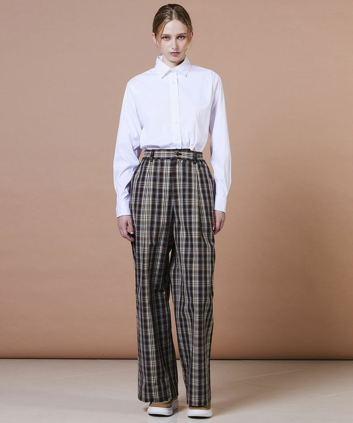 DSC / 하이카운트 코튼체크 와이드팬츠(OUTLET)