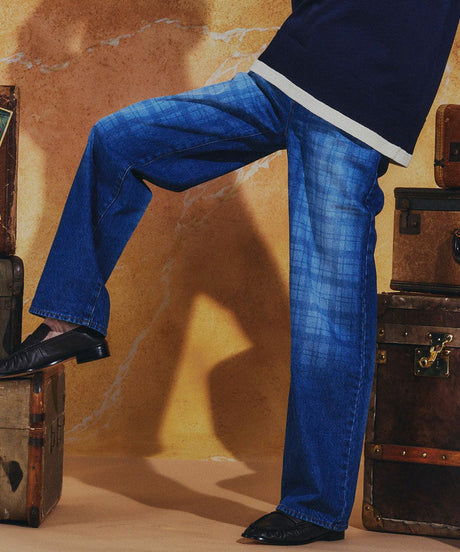 DSC / 12.5oz 유즈드 체크 데님 팬츠