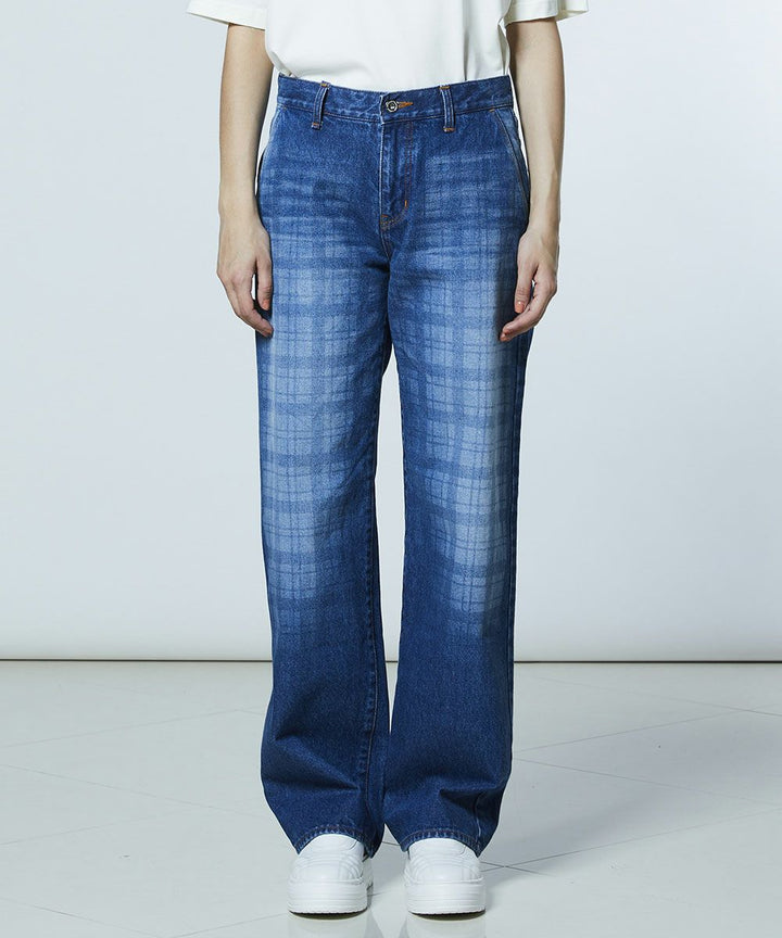 DSC / 12.5oz 유즈드 체크 데님 팬츠