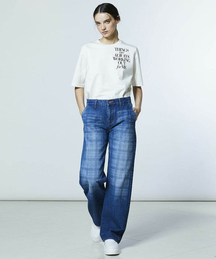 DSC / 12.5oz 유즈드 체크 데님 팬츠