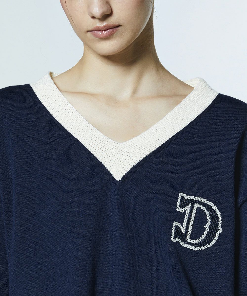DSC / D로고 크로쉐 V 니트