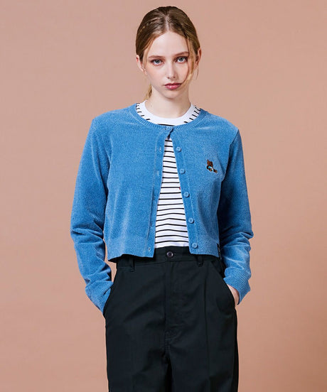 DSC / 베어로고 니트 가디건(OUTLET)