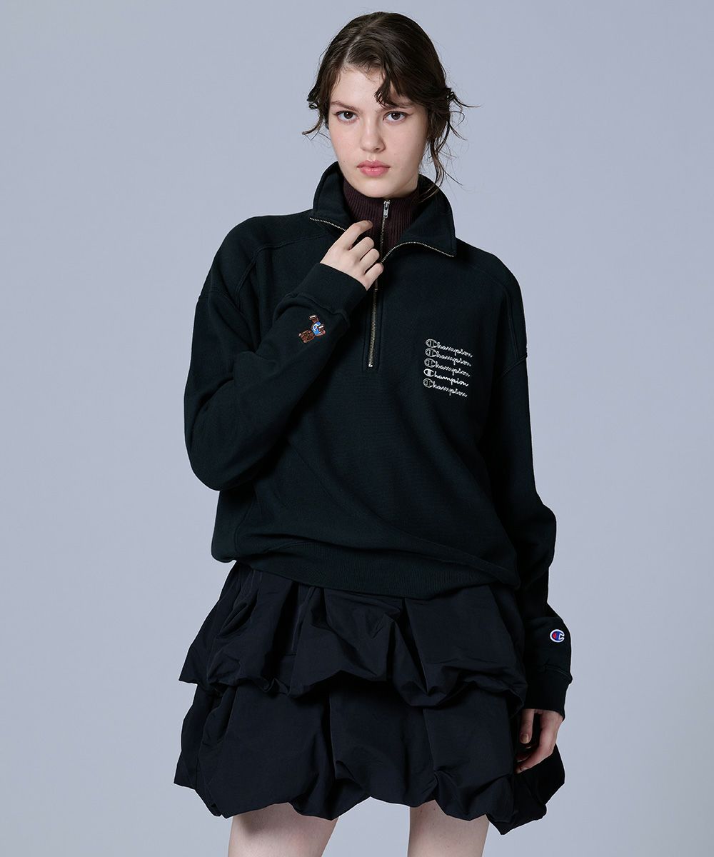 Women's】Champion×DSC Reverse Weave Half Zip Sweat Shirt(OUTLET