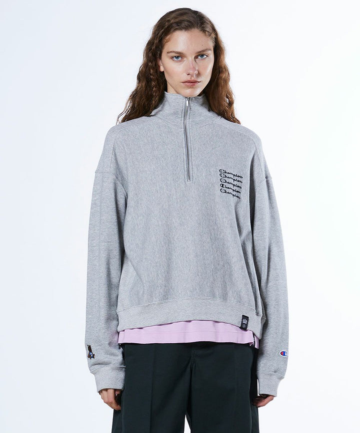 【Women's】Champion×DSC Reverse Weave Half Zip Sweat Shirt