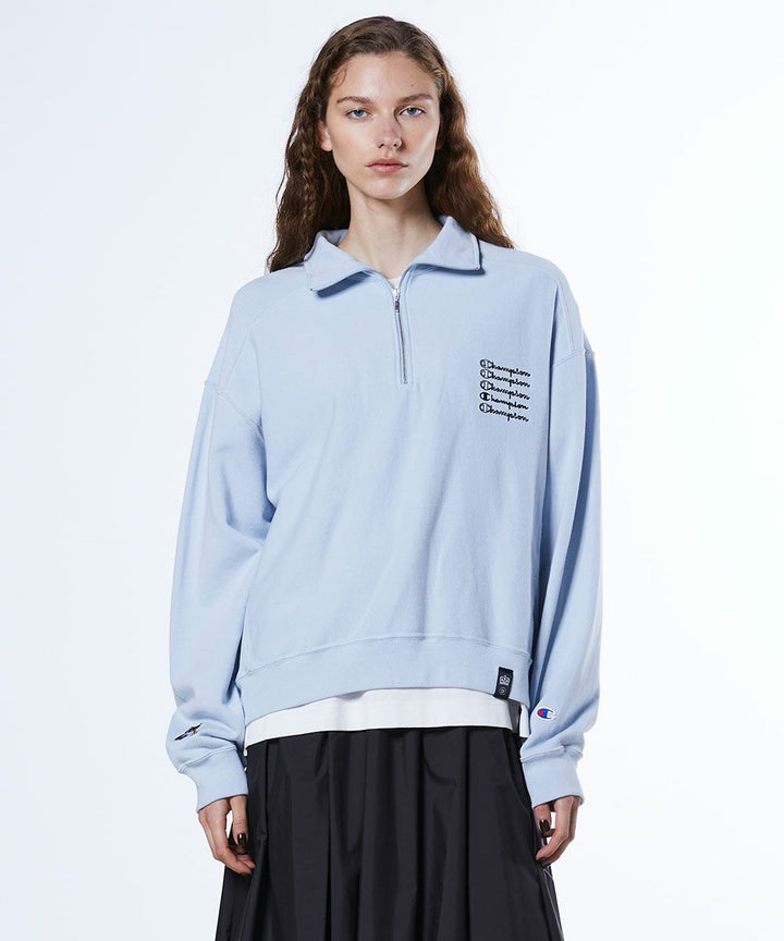 【Women's】Champion×DSC Reverse Weave Half Zip Sweat Shirt