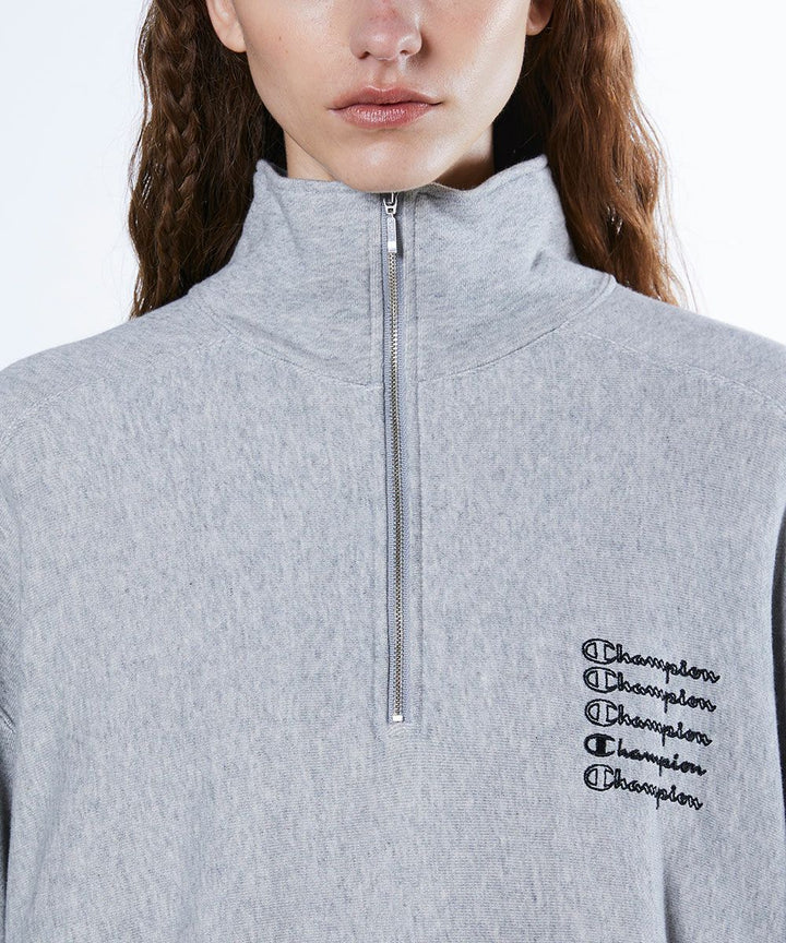 【Women's】Champion×DSC Reverse Weave Half Zip Sweat Shirt