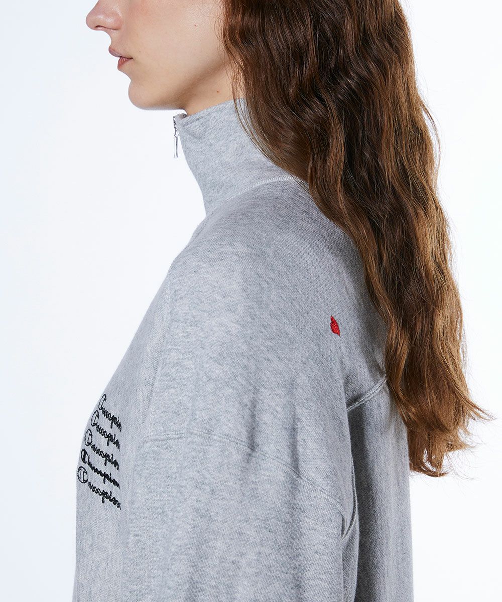 【Women's】Champion×DSC Reverse Weave Half Zip Sweat Shirt