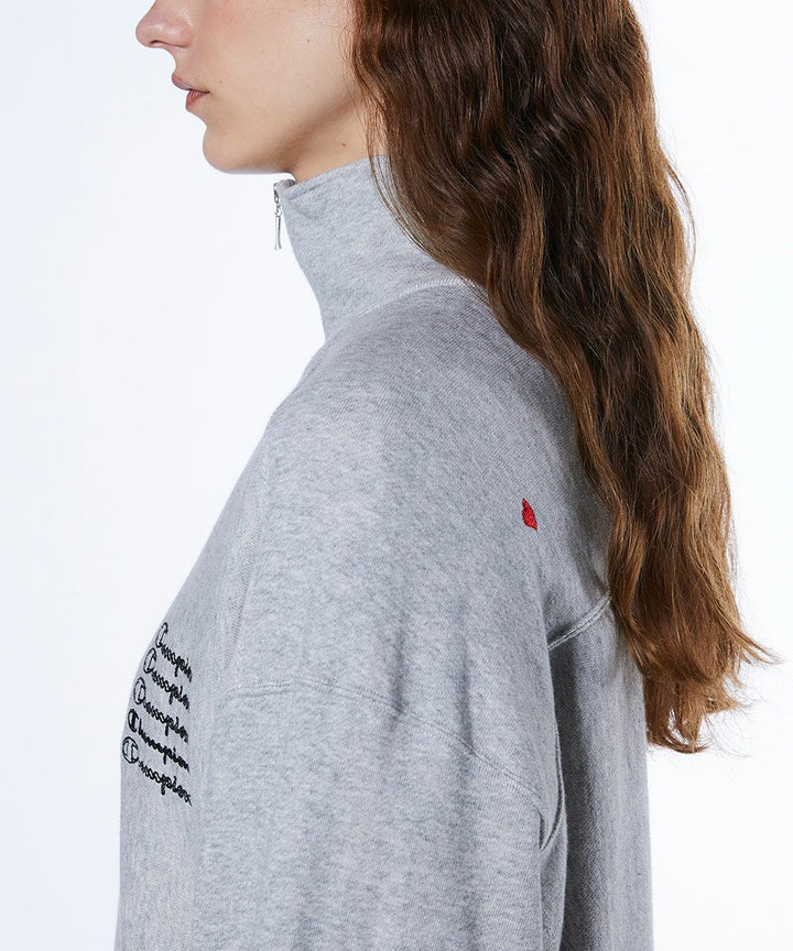 【Women's】Champion×DSC Reverse Weave Half Zip Sweat Shirt